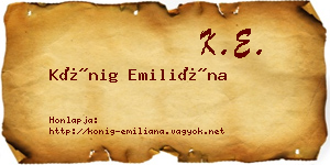 Kőnig Emiliána névjegykártya